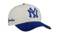 9FIFTY New York Yankees A Frame Snapback Hat "Off White / Royal - Corduroy Visor" NE335