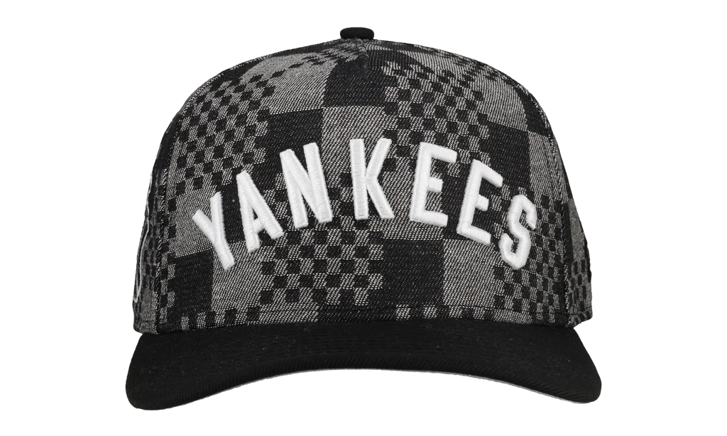 9FIFTY New York Yankees 1951 Checkered A Frame Snapback Hat "Black / Grey (Back Denim)" NE479