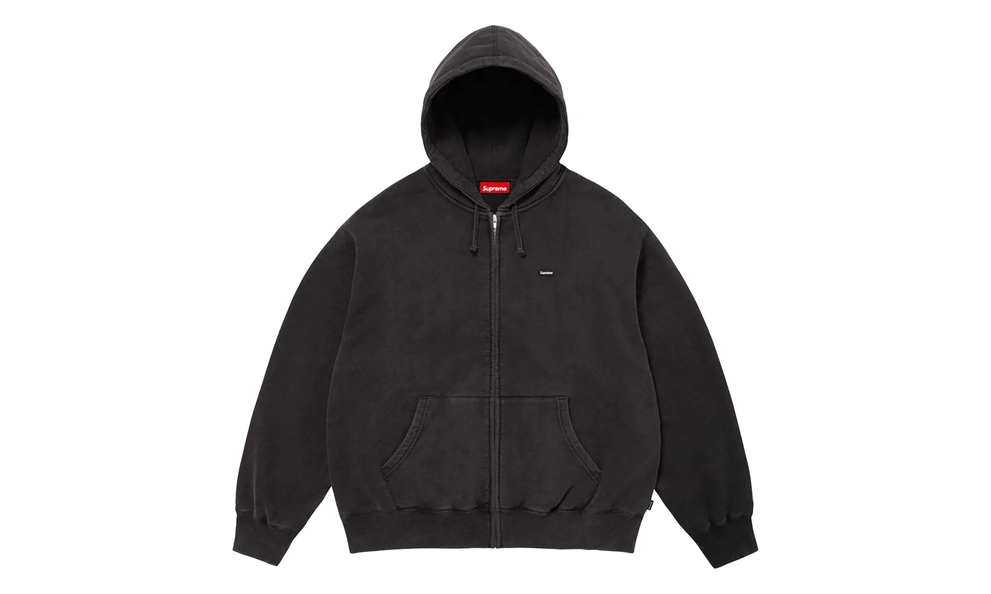 Small Box Zip Up Hooded Sweatshirt "SS26 - black" SU27349