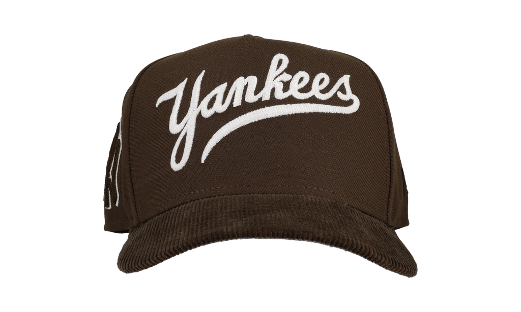 9FIFTY New York Yankees A Frame Chainstitch Snapback Hat "Brown / Walnut - Corduroy Visor" NE280