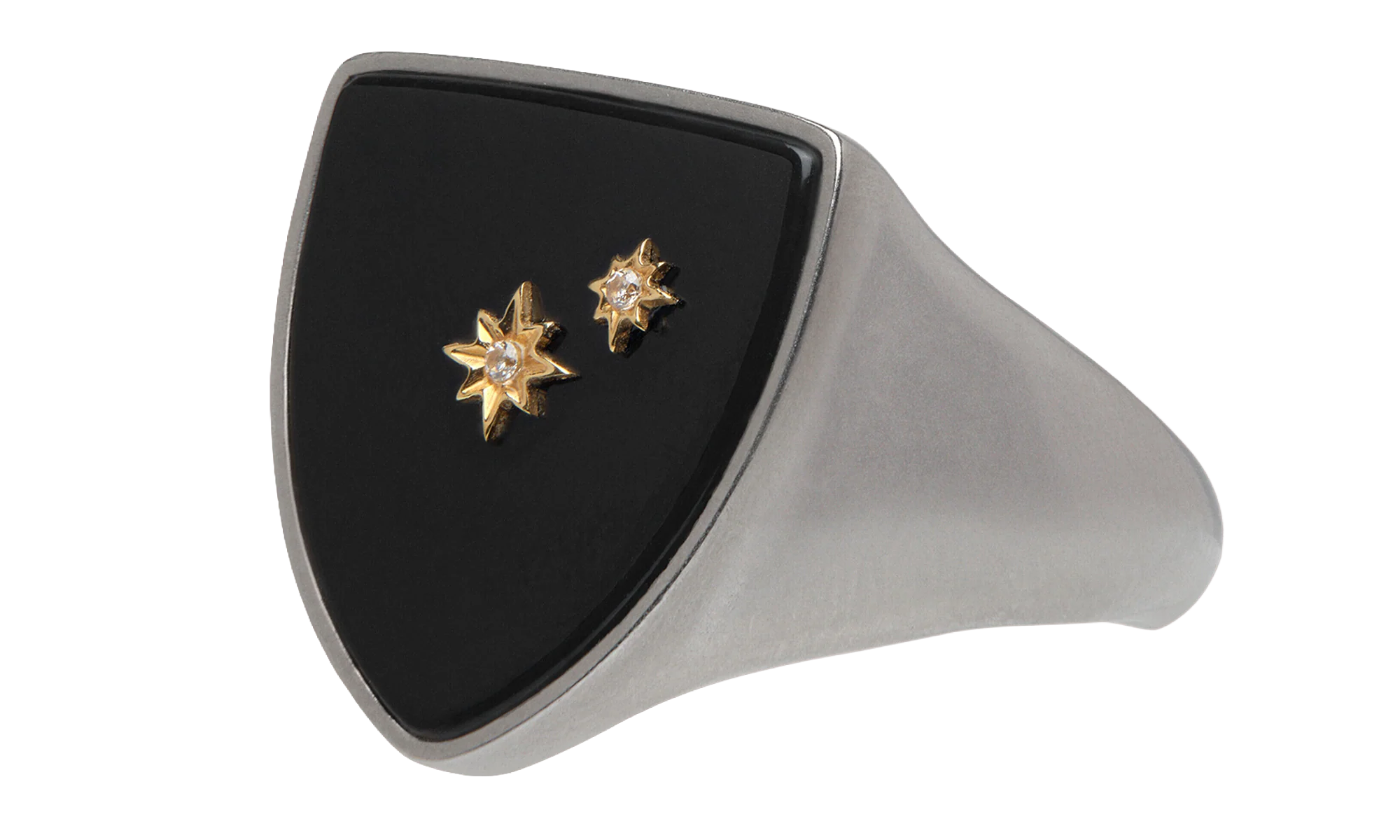 Star Detailed Signet Ring "Silver/ Gold" SM1UQ0106P6478964