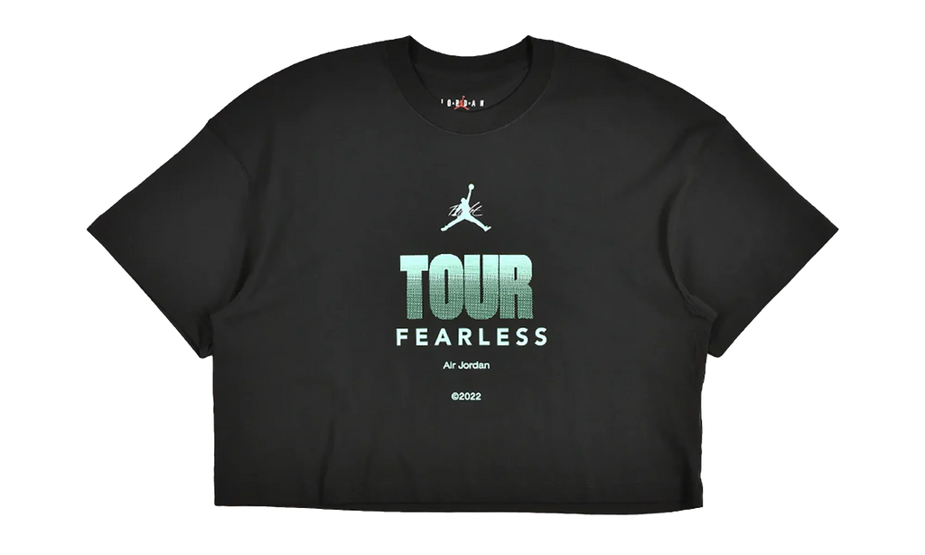 Air Jordan Fearless Tour Boxy Cropped T-Shirt WMNS "Black / Green" DX5973 010