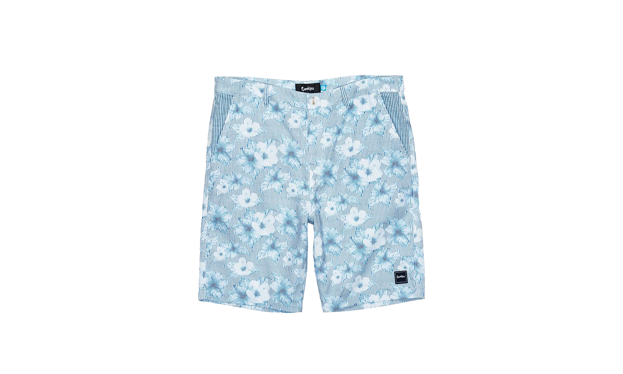 Hibiscus Seersucker Digital Print Short "Blue" 1543B4002 BLU