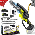 6" Brushless Mini Chainsaw with Auto Oiling, Cordless Electric Chain Saw, 2000mAh Battery