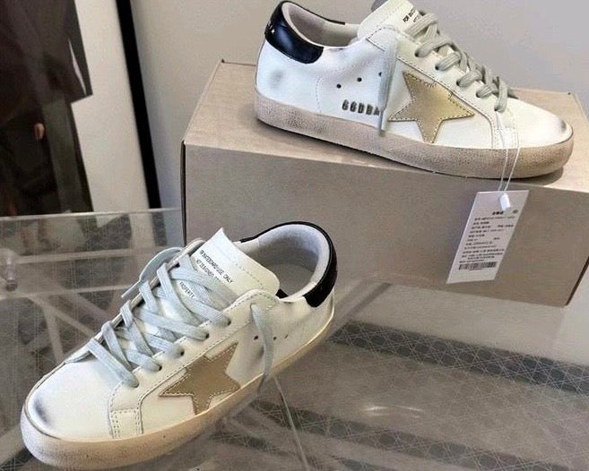 Superstar Low Top Trainers Wht/Blue Star