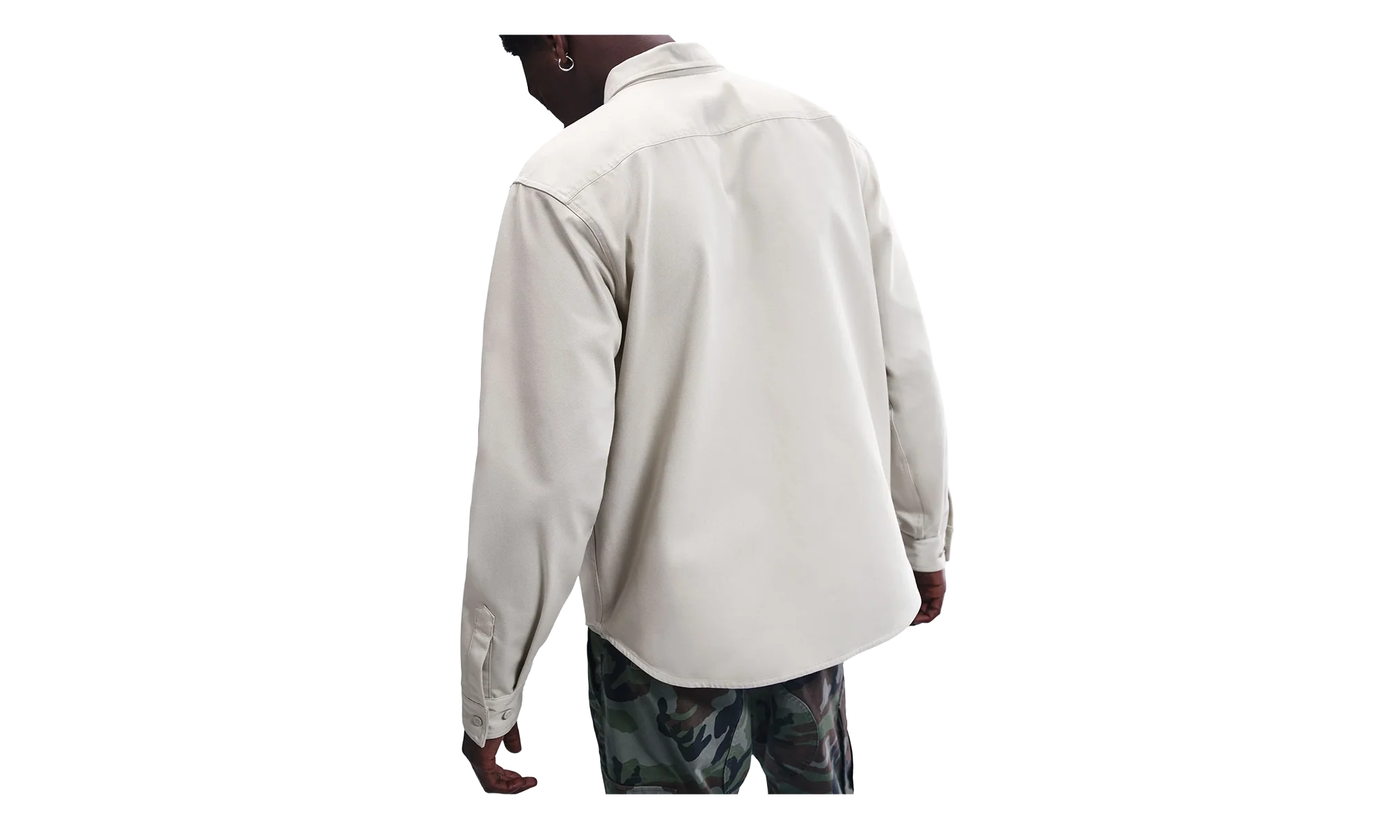 SB Long-Sleeve Woven Skate Top "Light Bone / White" FV7345 072