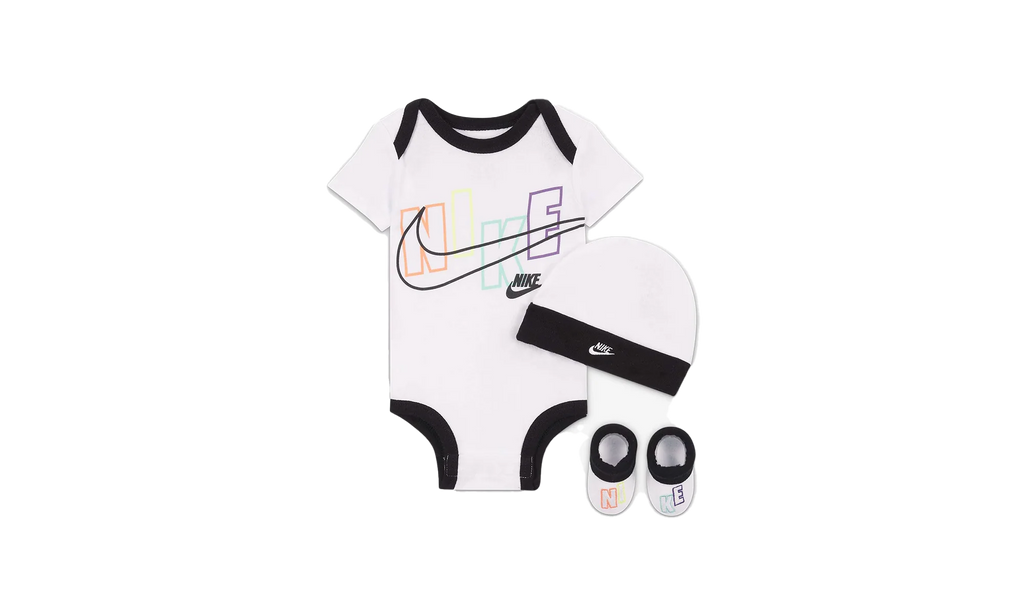Baby Bodysuit, Hat and Booties 3-PC Box Set "White / Black" NN0648 001