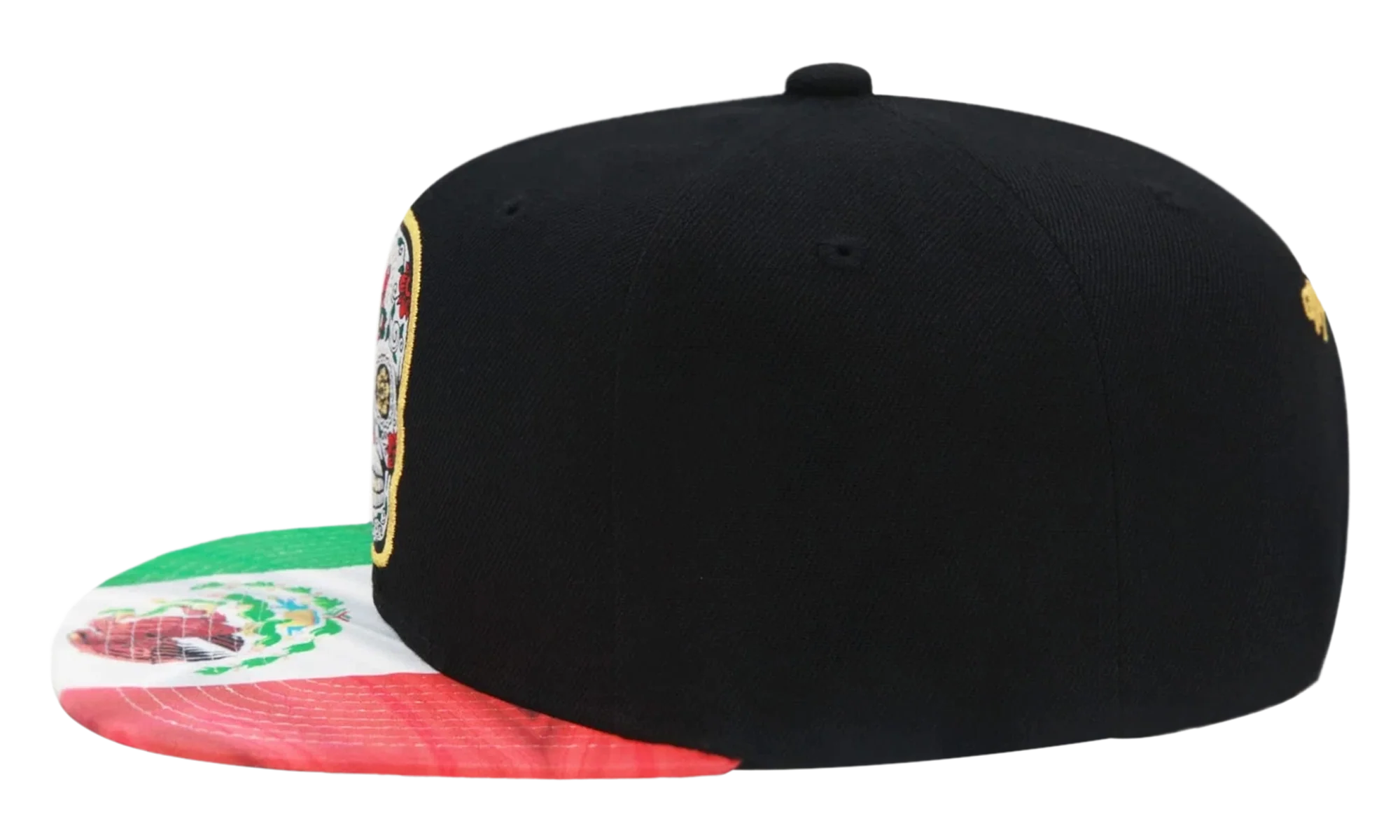 Branded Sugar Skull Snapback Cap "Mexican Flag - Black" 6HSSTD17414 MNNBLCK