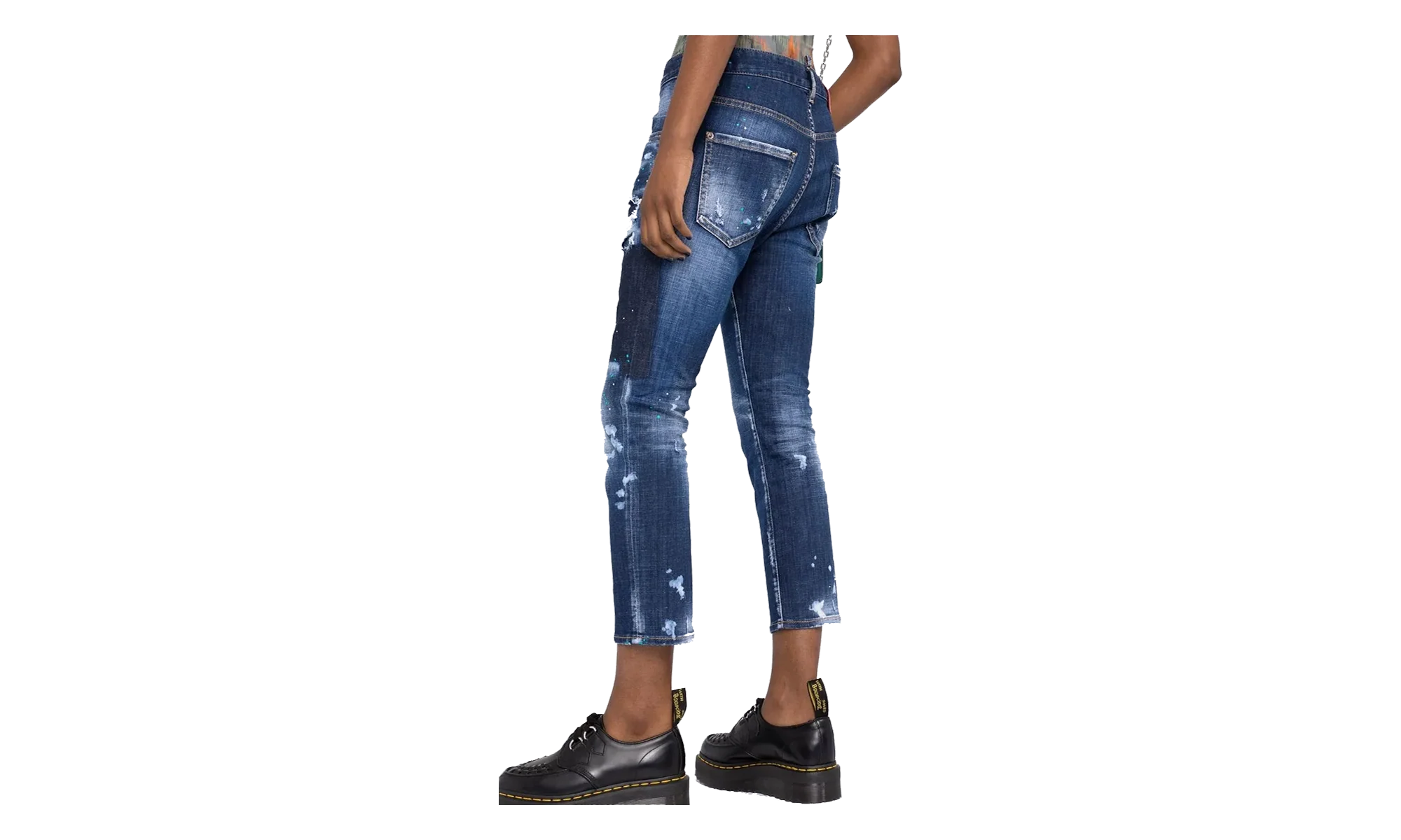 Dark Tiffany Spots Wash Cool Girl Cropped Jeans WMNS "Blue" S72LB0548S30342470