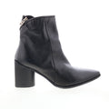 Earl Womens Black Leather Zipper Ankle & Booties Boots