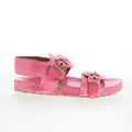 Eastman Womens Pink Leather Hook & Loop Strap Sandals Shoes