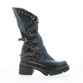 Easton Womens Green Leather Zipper Casual Dress Boots