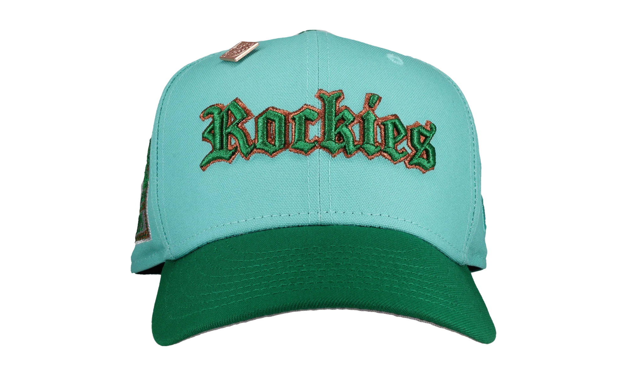 59FIFTY Colorado Rockies Old English Script Fitted Hat "Teal / Green" NE104