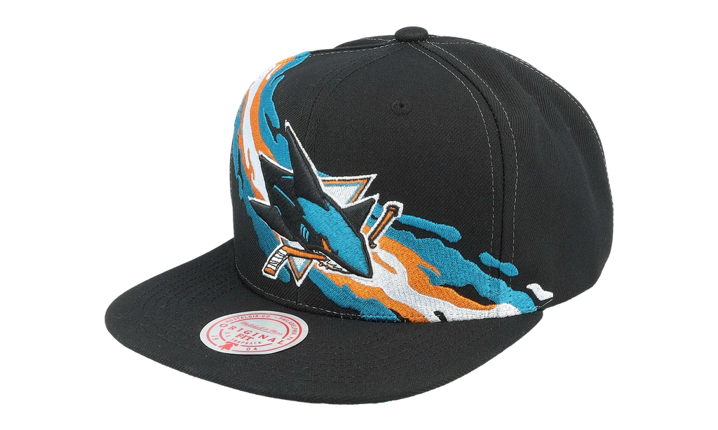 NHL Vintage Paintbrush Snapback Cap "San Jose Sharks - Black" 6HSSSH22087 SJSBLCK