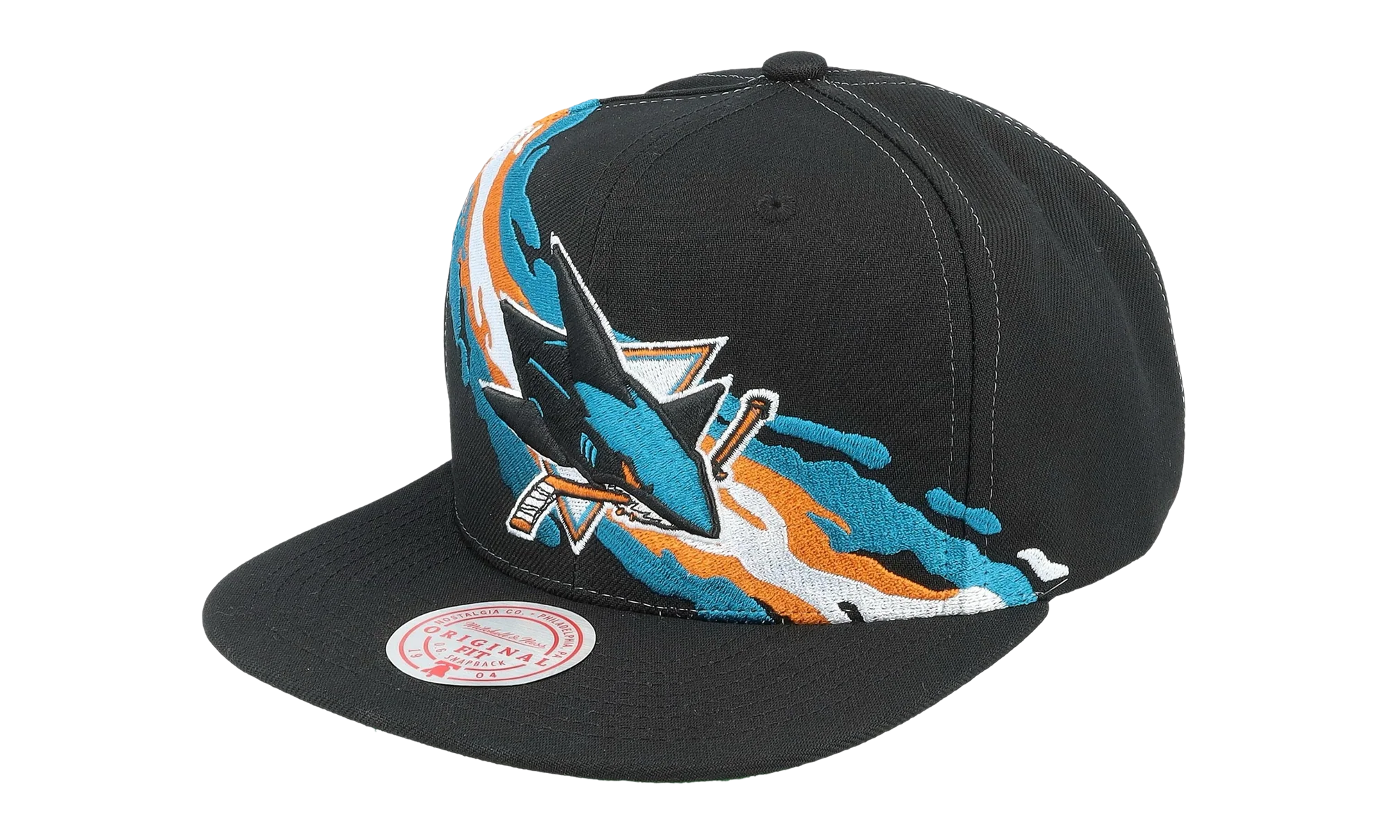 NHL Vintage Paintbrush Snapback Cap "San Jose Sharks - Black" 6HSSSH22087 SJSBLCK