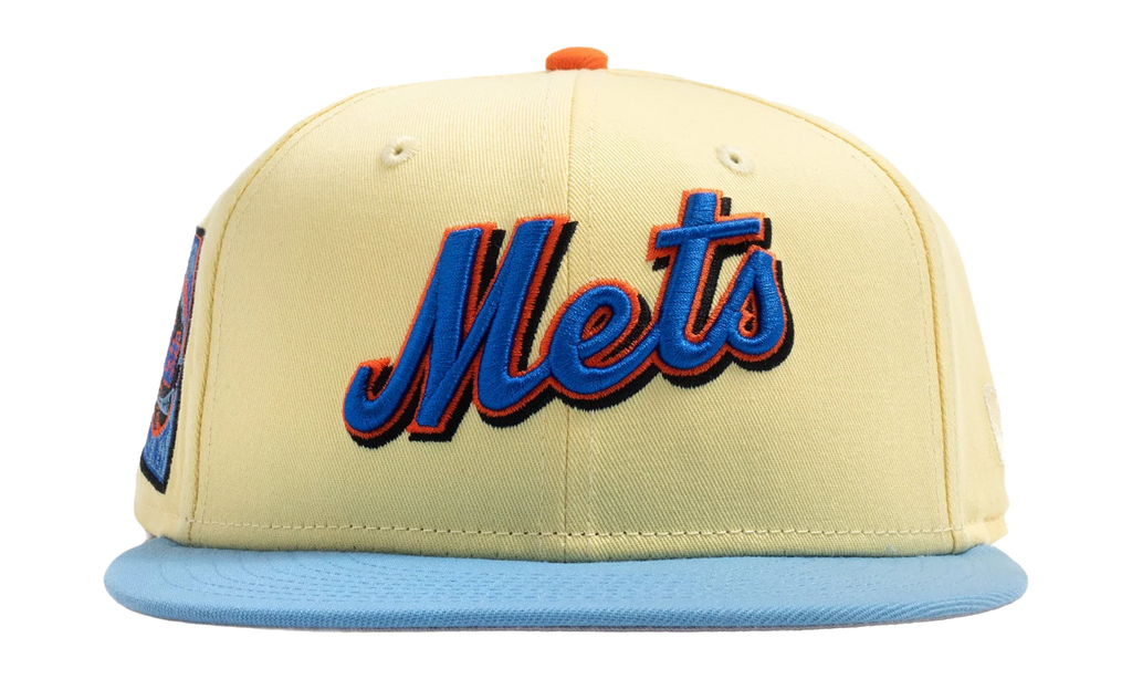 59FIFTY New York Mets 25th Anniversary Fitted Hat "Soft Yellow / Sky Blue / Gray" NE487