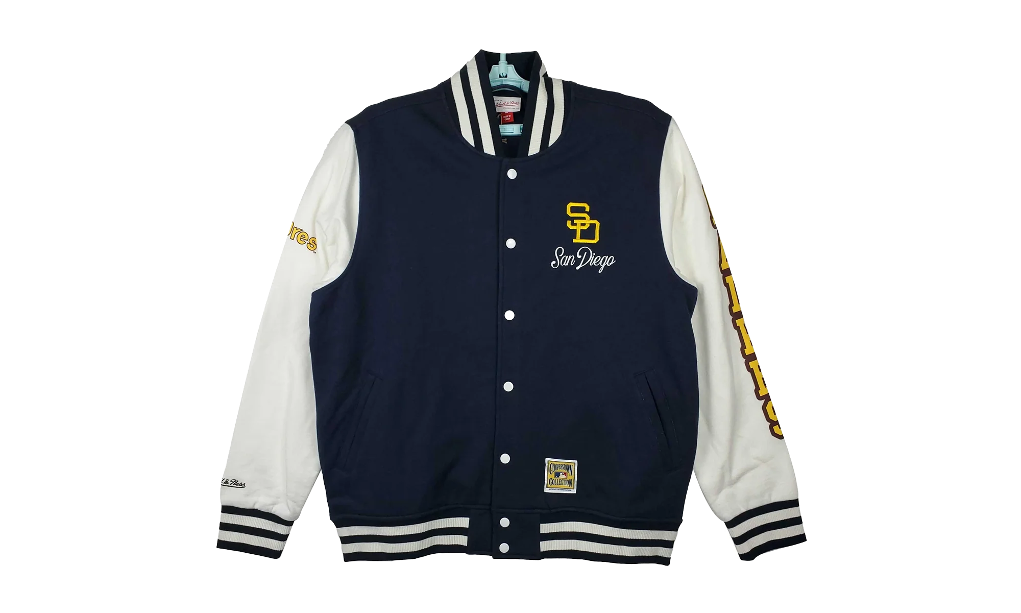 MLB Washed Fleece Varsity Jacket "San Diego Padres - White" JK9077 SDPWHIT