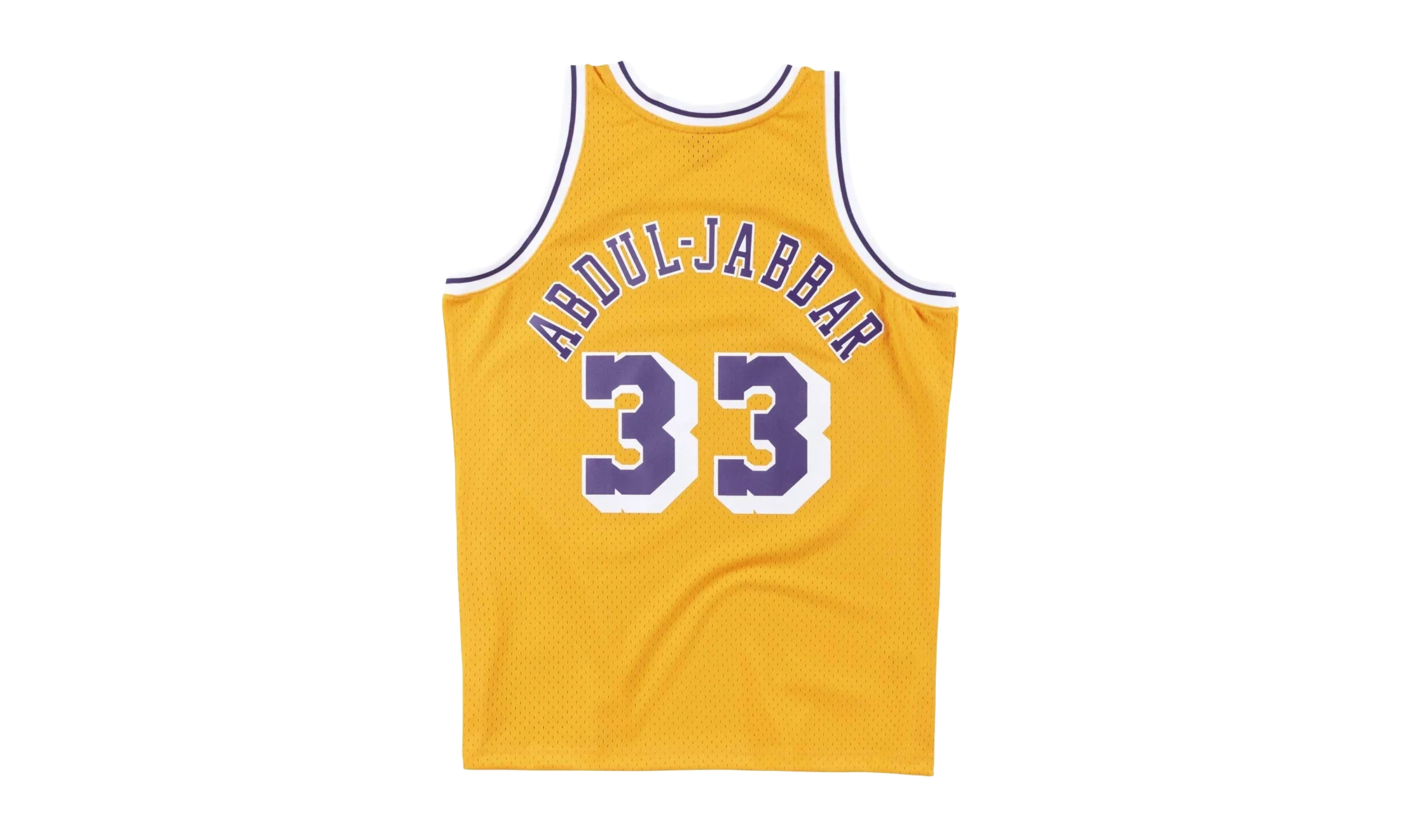 NBA Kareem Abdul-Jabbar Swingman Jersey "1984 Los Angeles Lakers - Light Gold" SMJYAC18110 LALLTGD84KAB