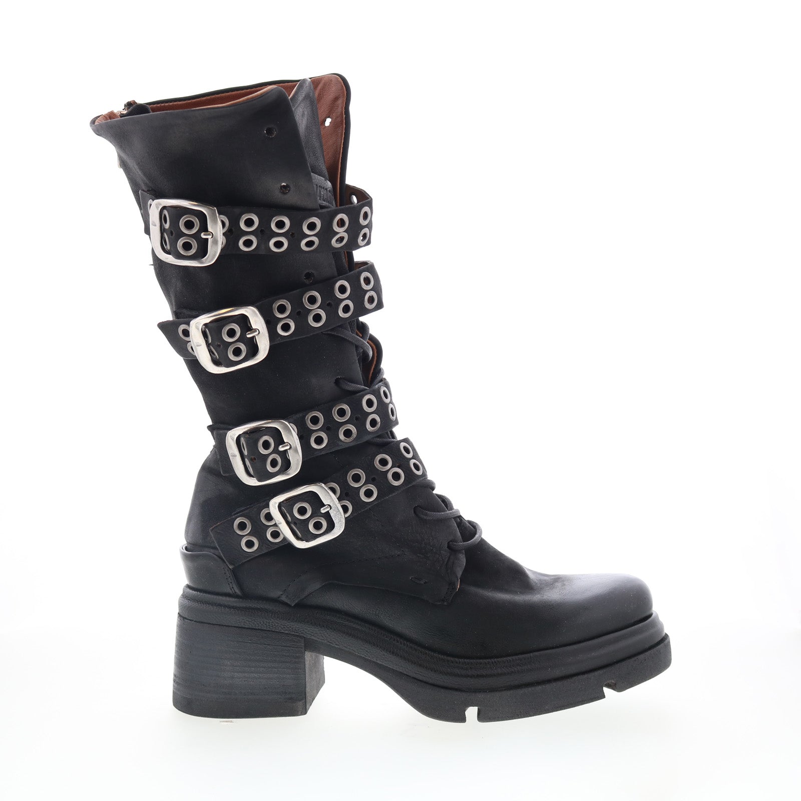 Ellington Womens Black Leather Zipper Casual Dress Boots