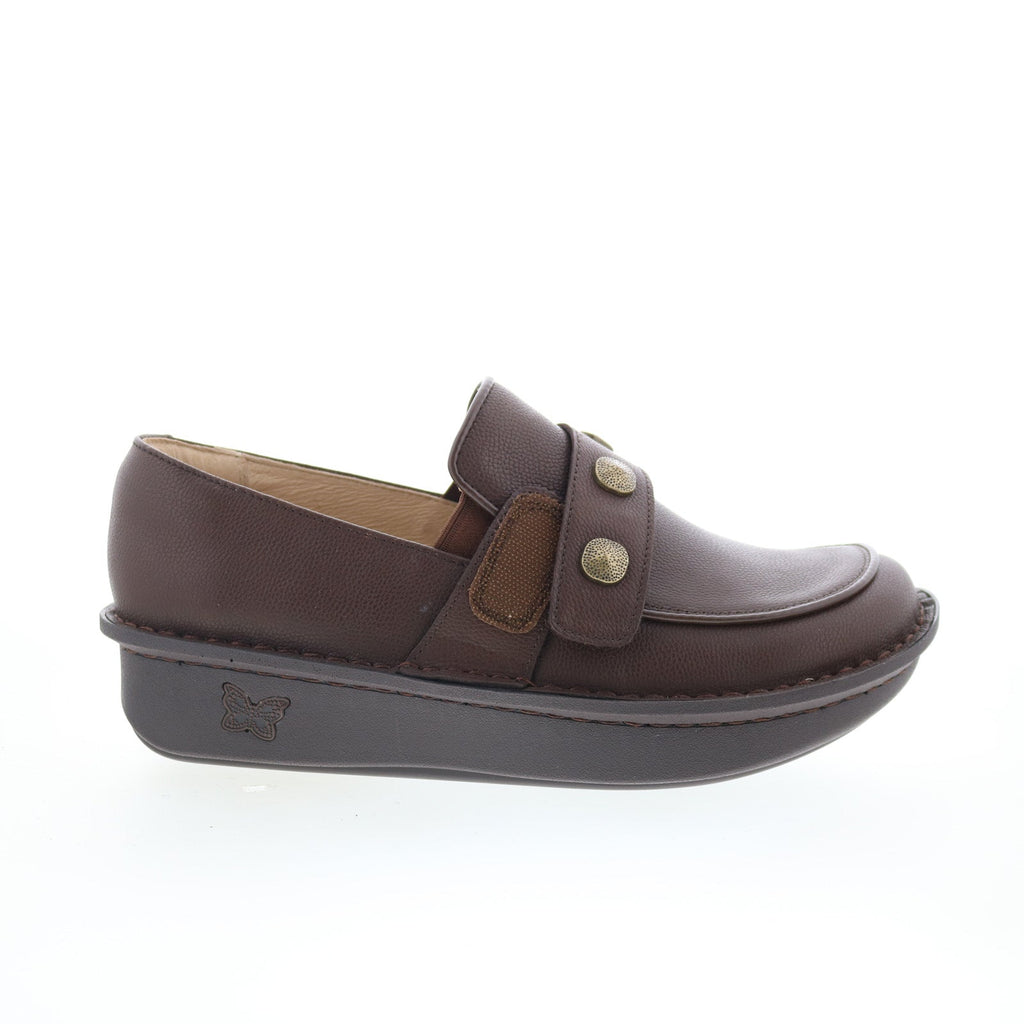 Alegria Ericka Upgrade ERC-8134 Womens Brown Leather Clog Flats Shoes