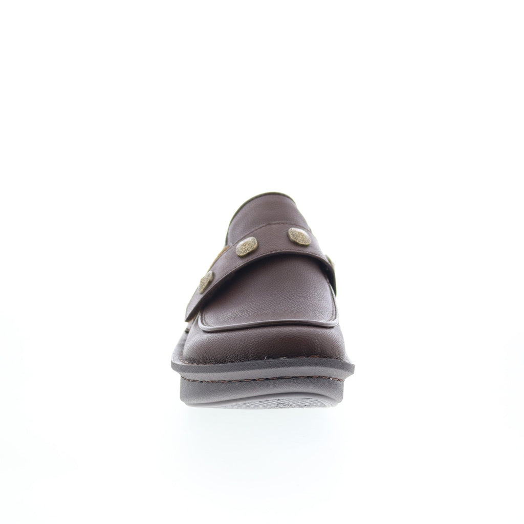 Alegria Ericka Upgrade ERC-8134 Womens Brown Leather Clog Flats Shoes