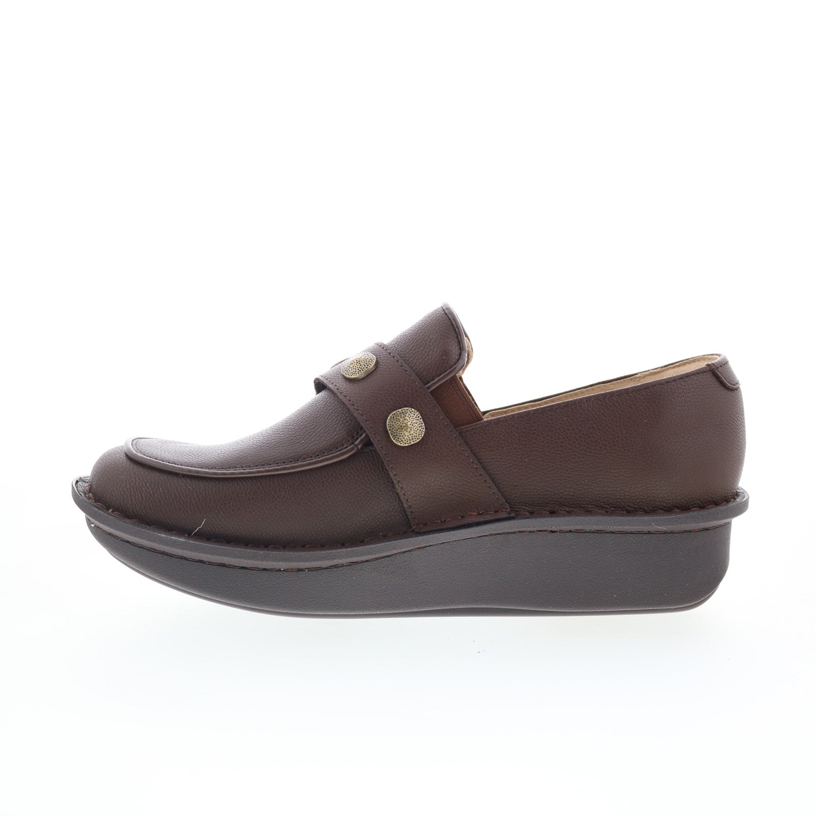 Alegria Ericka Upgrade ERC-8134 Womens Brown Leather Clog Flats Shoes