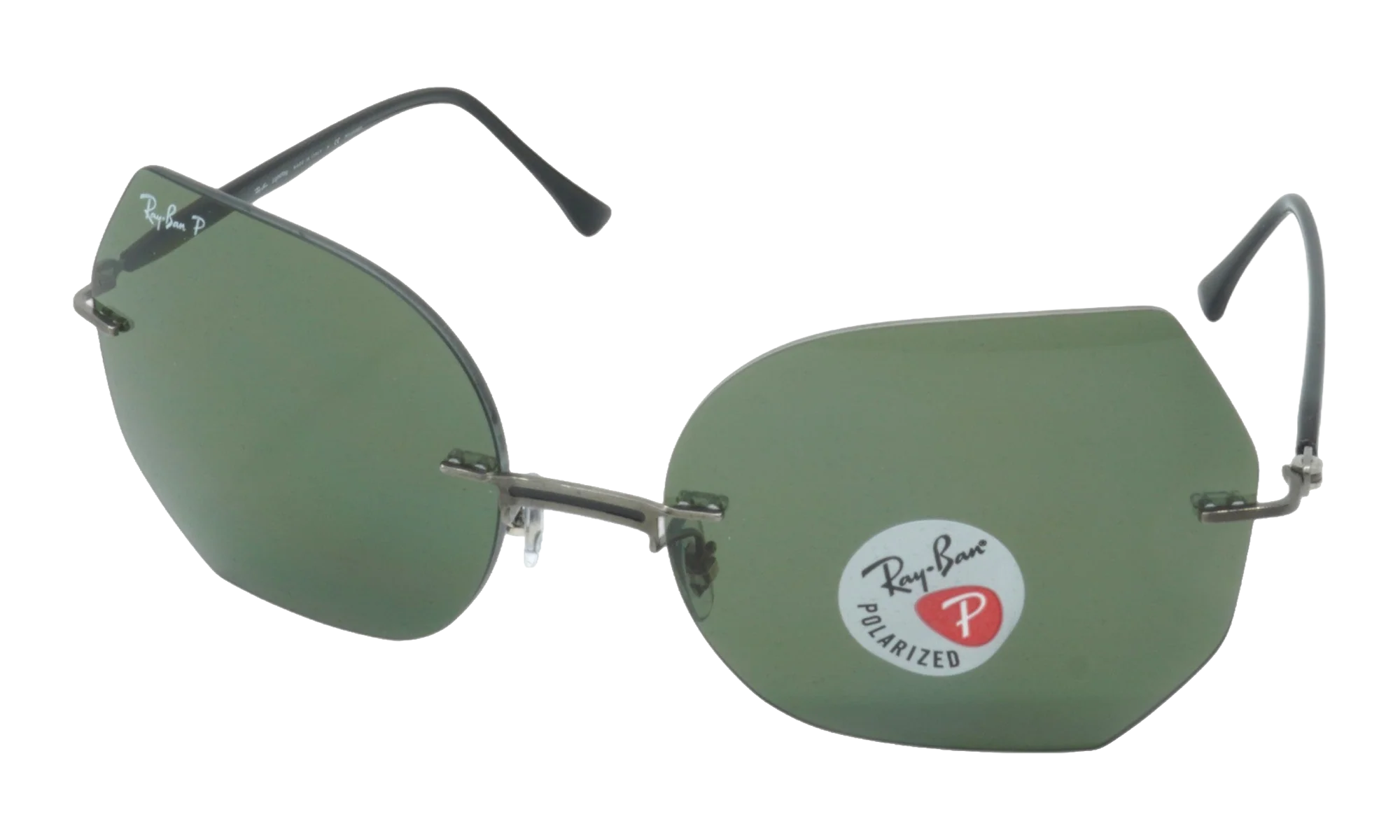 OVAL POLARIZED SUNGLASSES "BLACK ON GUN METAL" RB8065-004-9A_62