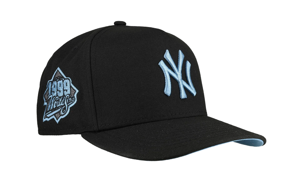 9FIFTY New York Yankees 1999 World Series A Frame Snapback Hat "Black / Ice Blue - Visor" NE258