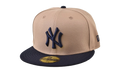 59FIFTY New York Yankees Evergreen Fitted Hat "Beige / Navy" 60551336