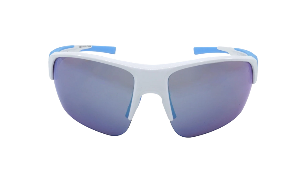 Changeup Dual Sunglasses "Gray Mirror - Shiny White / Carolina Blue" S8650129 039