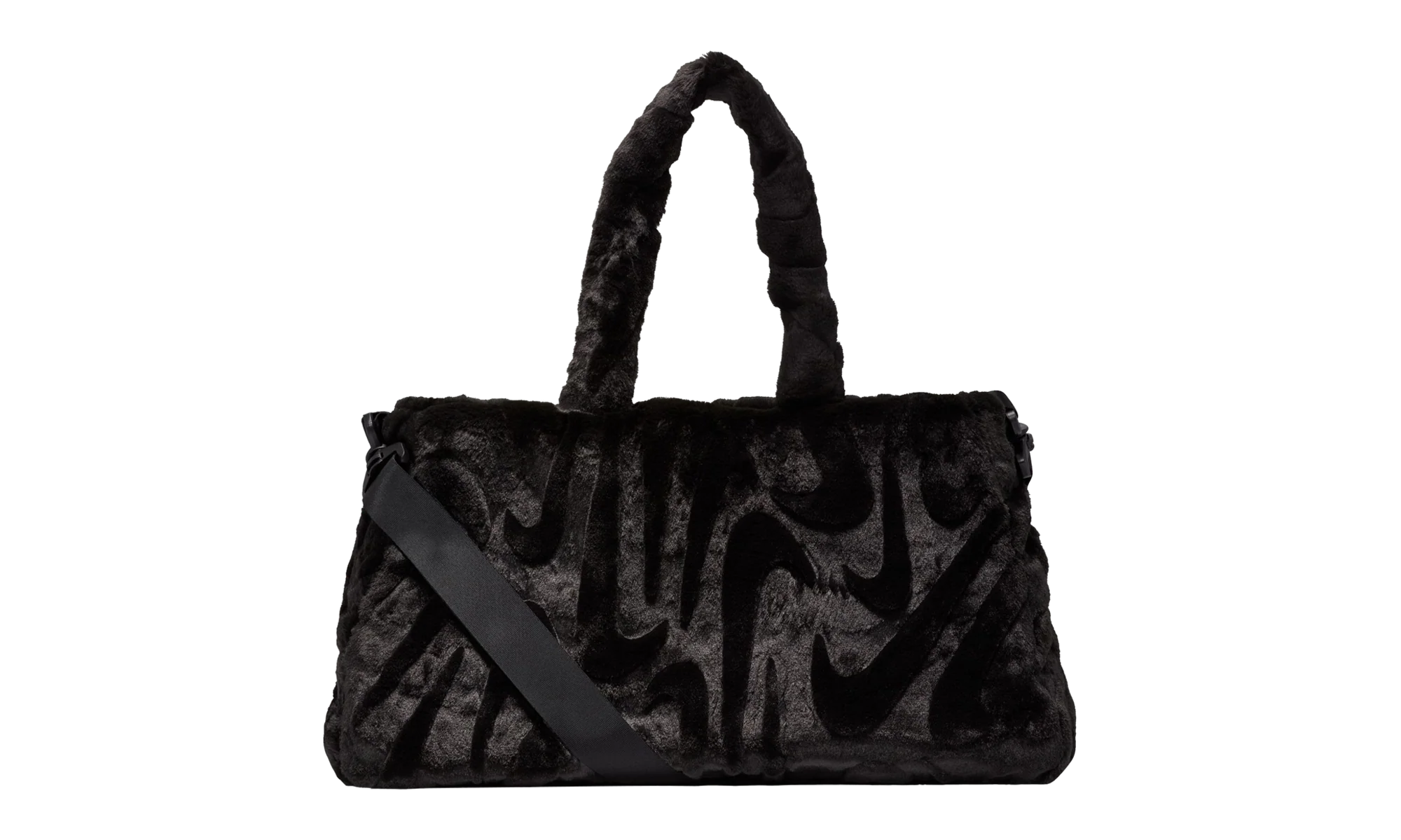 Sportswear Faux Fur Tote (10L) "Black / Black / Metallic Silver" FZ1323 010