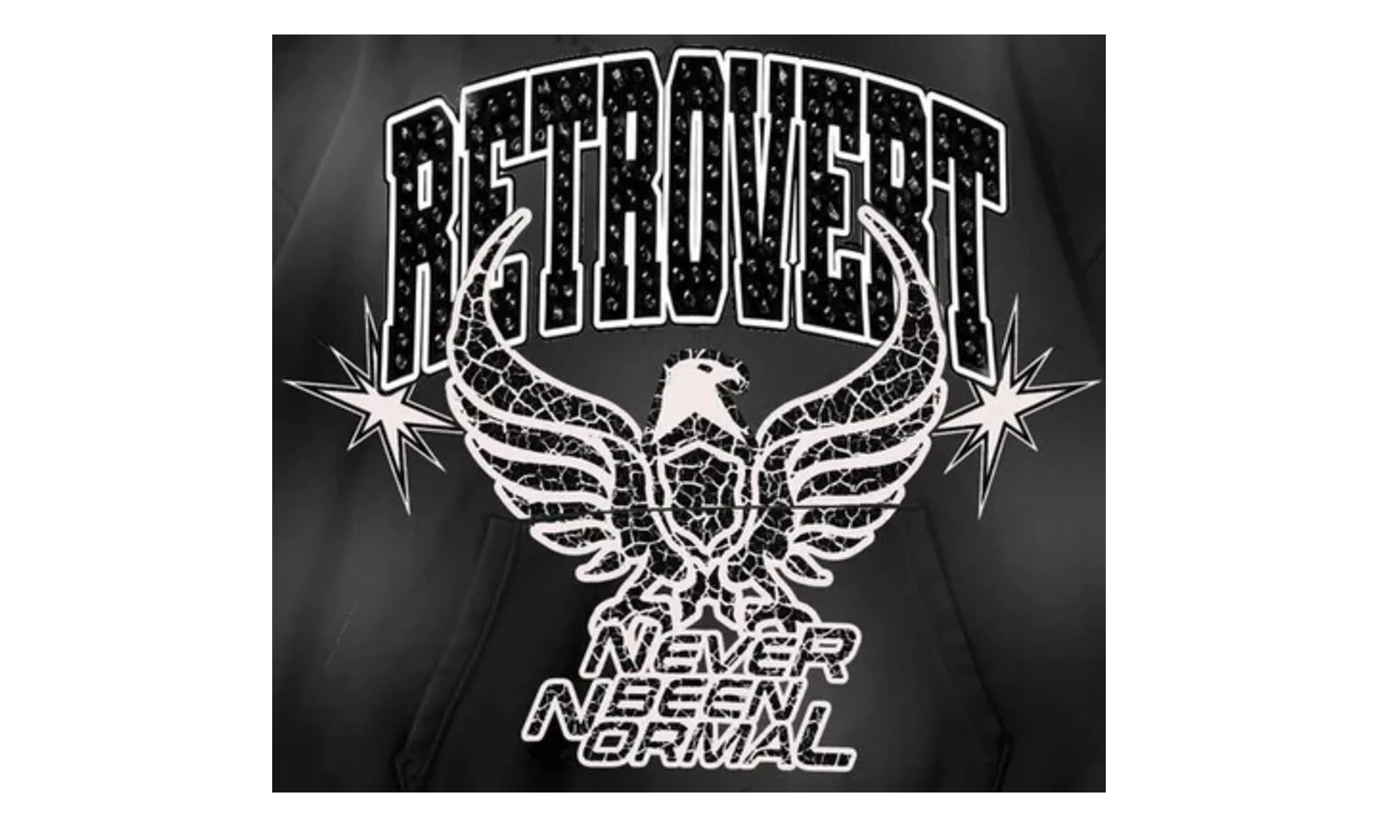 Never Been Normal Rhinestone Hoodie "Black" RET016