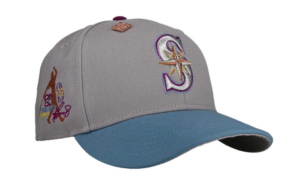 59FIFTY Seattle Mariners "The Kid" Ken Griffey Jr. Fitted Hat "Grey / Blue Metallic" NE426