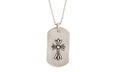 Cutout Covered Cross Dog Tag Pendant Necklace "Silver" CHRM0694