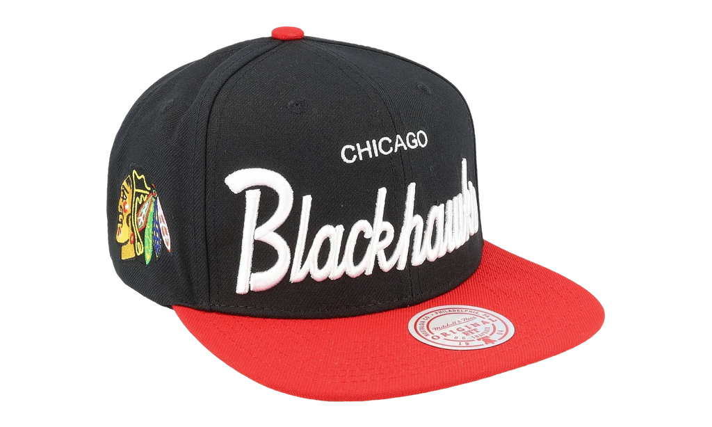 NHL Vintage Script Snapback Cap "Chicago Blackhawks - Black" 6HSSSH22086 CBHBLCK