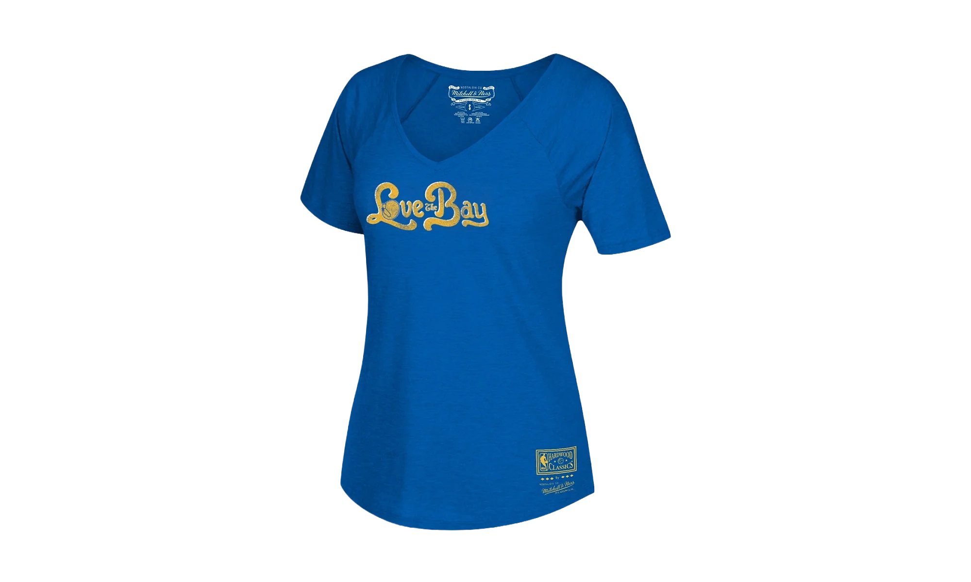 NBA Love The Bay V-Neck T-Shirt WMNS "Golden State Warriors - Royal" BWVTBA18253 GSWROYA