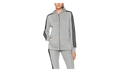 Essentials Cotton Fleece 3-Stripe Full Zip Hoodie WMNS "Grey / Black" CD2250