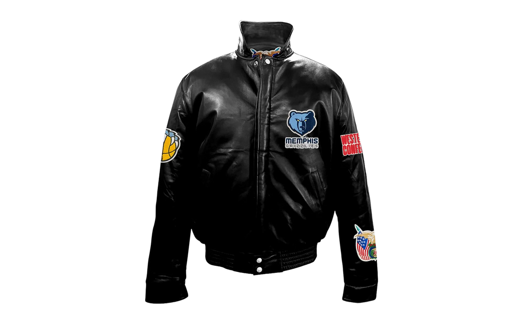 Full Leather Puffer Jacket "Memphis Grizzlies" NBA 104P GRI