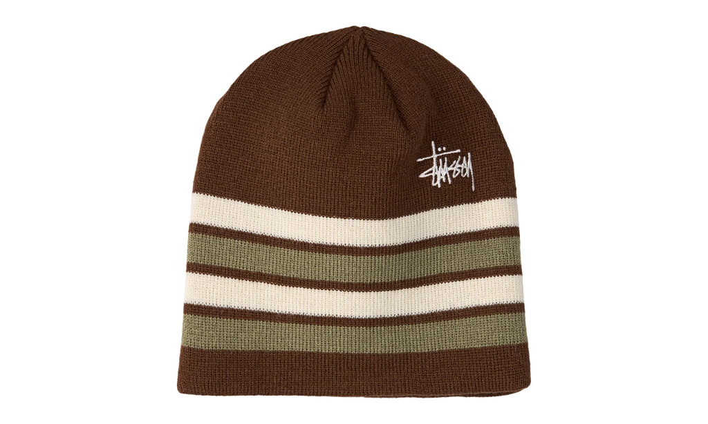 Skullcap Striped Beanie "Brown" STUS454