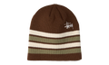 Skullcap Striped Beanie "Brown" STUS454