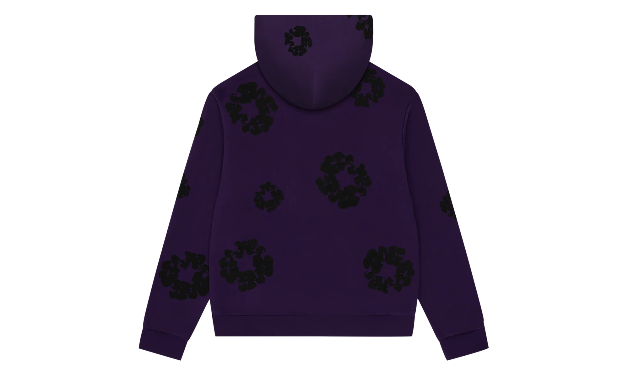 Black Cotton Wreath Hoodie "Purple" DT354