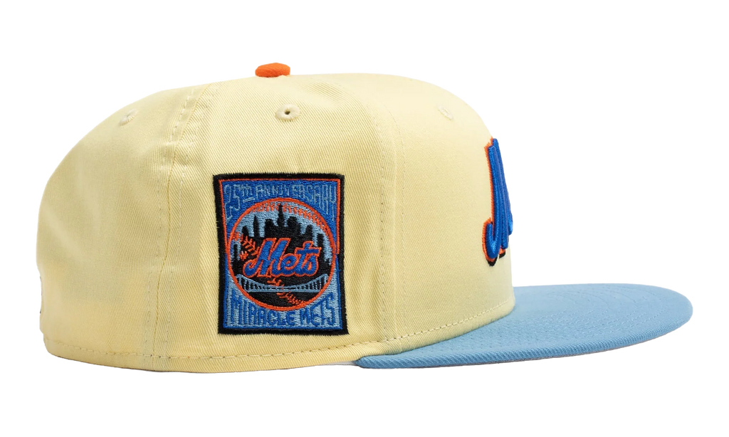 59FIFTY New York Mets 25th Anniversary Fitted Hat "Soft Yellow / Sky Blue / Gray" NE487