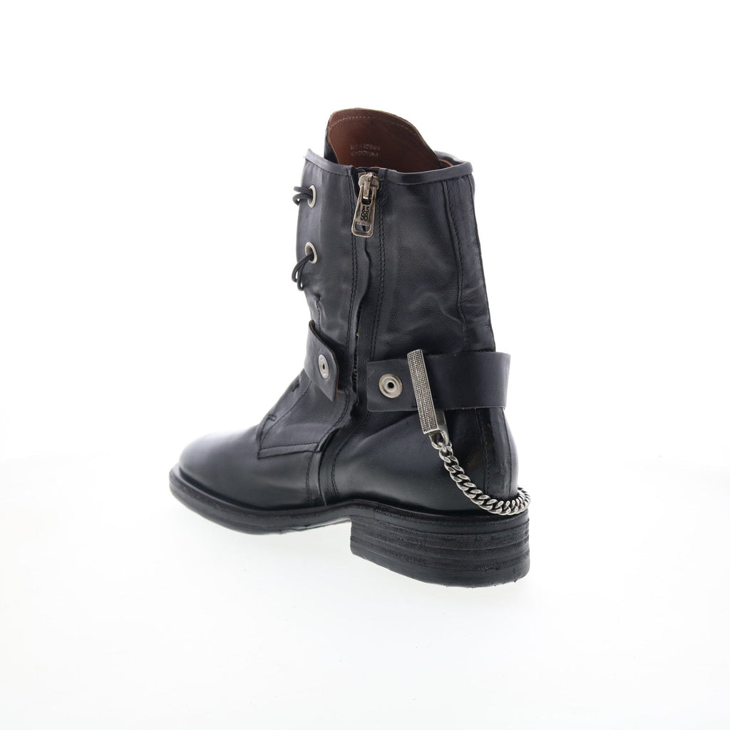Faust Womens Black Leather Zipper Casual Dress Boots