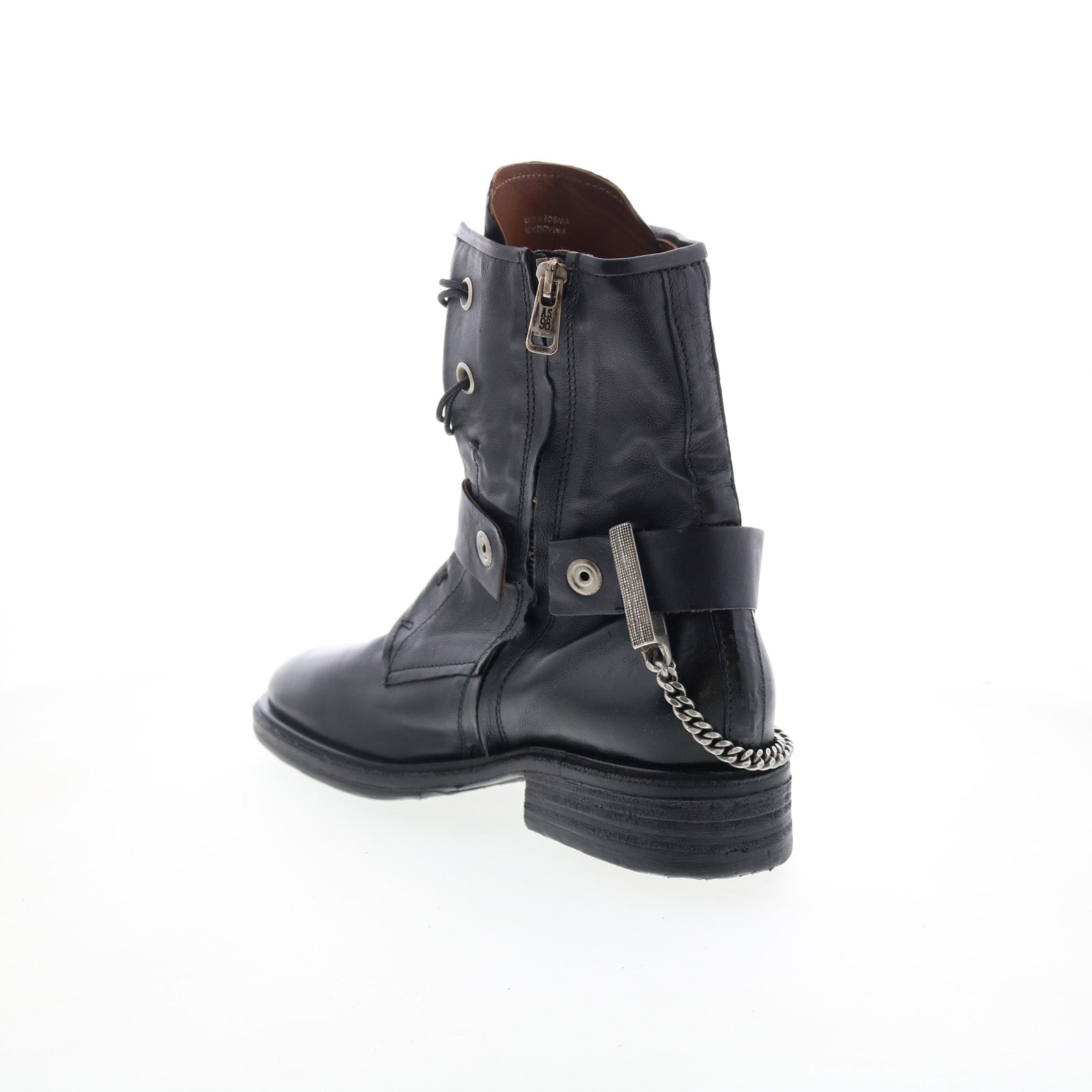 Faust Womens Black Leather Zipper Casual Dress Boots