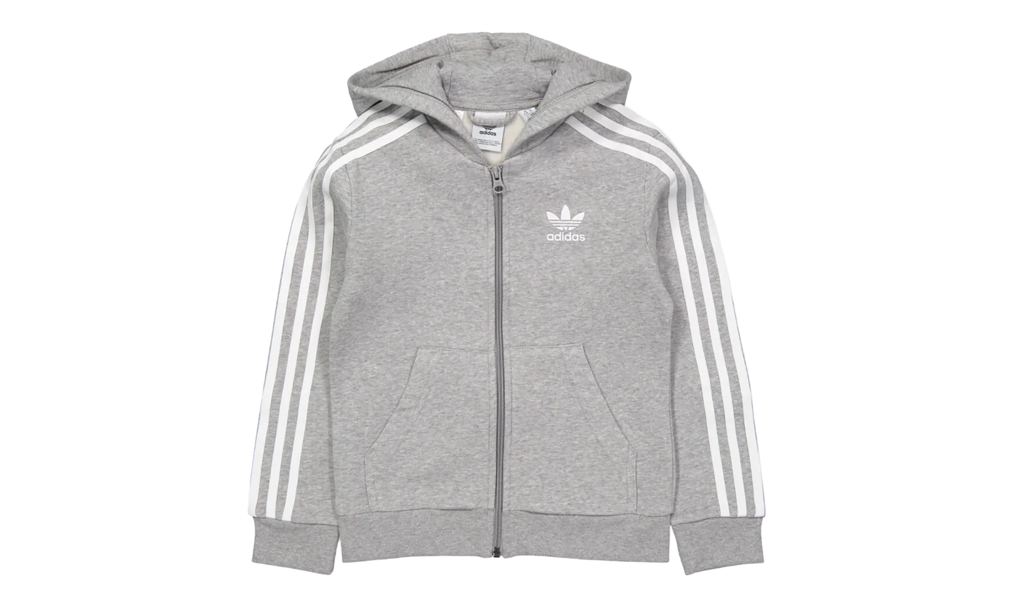 Originals Full Zip Hoodie GS "Medium Grey Heather / White" DH2702