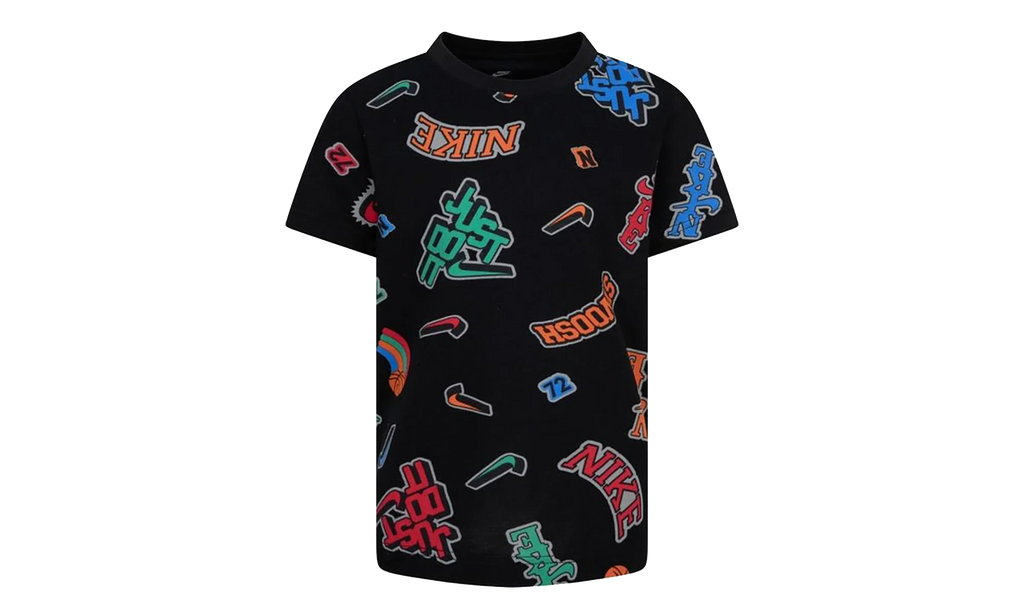 Swoosh 'Just Do It' Tee GS "Black / Multicolor" 86M360 023