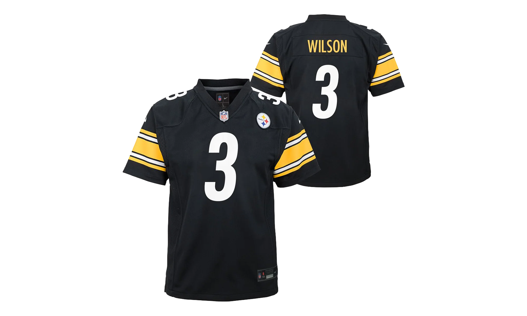 Russell Wilson #3 Replica Carbon Jersey GS "Black / Yellow" 9Z1B7F1P9 STEWR