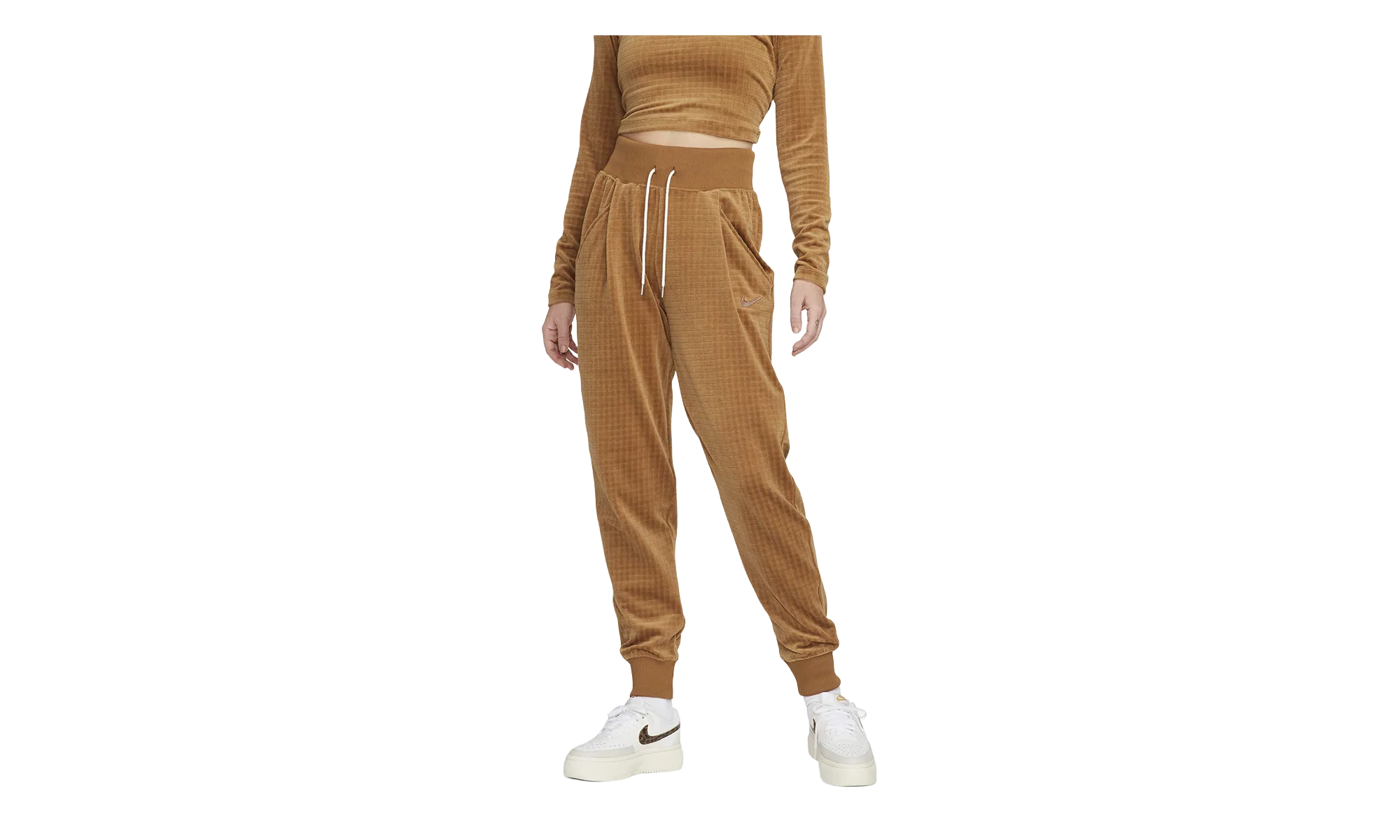 Sportswear High-waisted Velour Joggers WMNS "Ale Brown / Ironstone" DV7820 270