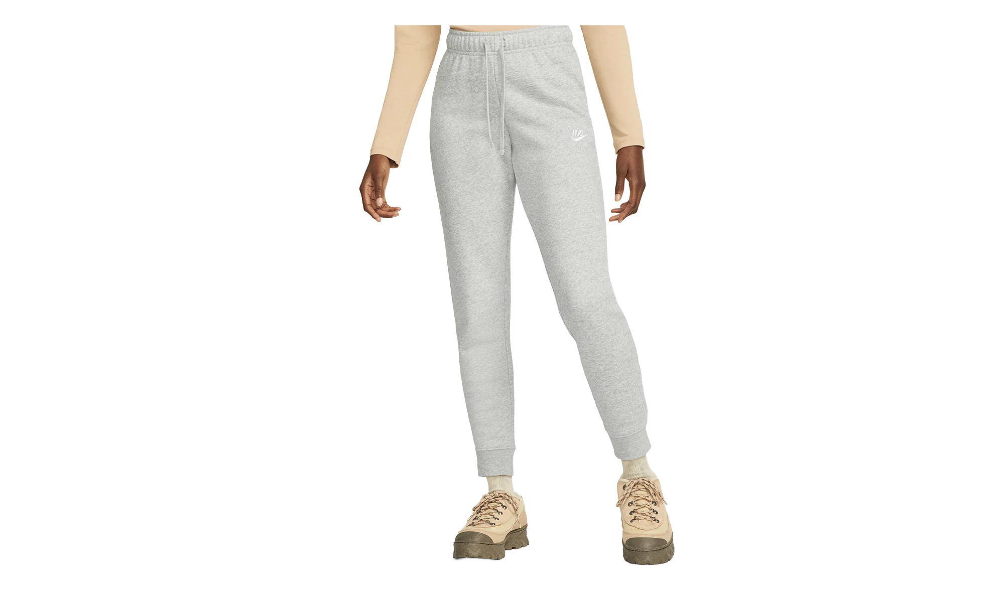 NSW Club Fleece Mid-Rise Slim Joggers WMNS "Dark Grey Heather / White" DQ5174 063