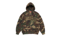 Cracked Raglan Zip Up Hooded Sweatshirt "SS26 - Woodland Camo" SU27507